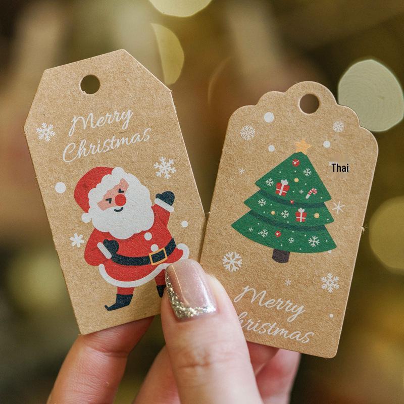 Thickened Santa Claus Christmas Hang Tags - Gift Decoration Cards
