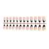 2024 Handmade French Edge Black Press-On Nails with Bowknot & Rhinestones