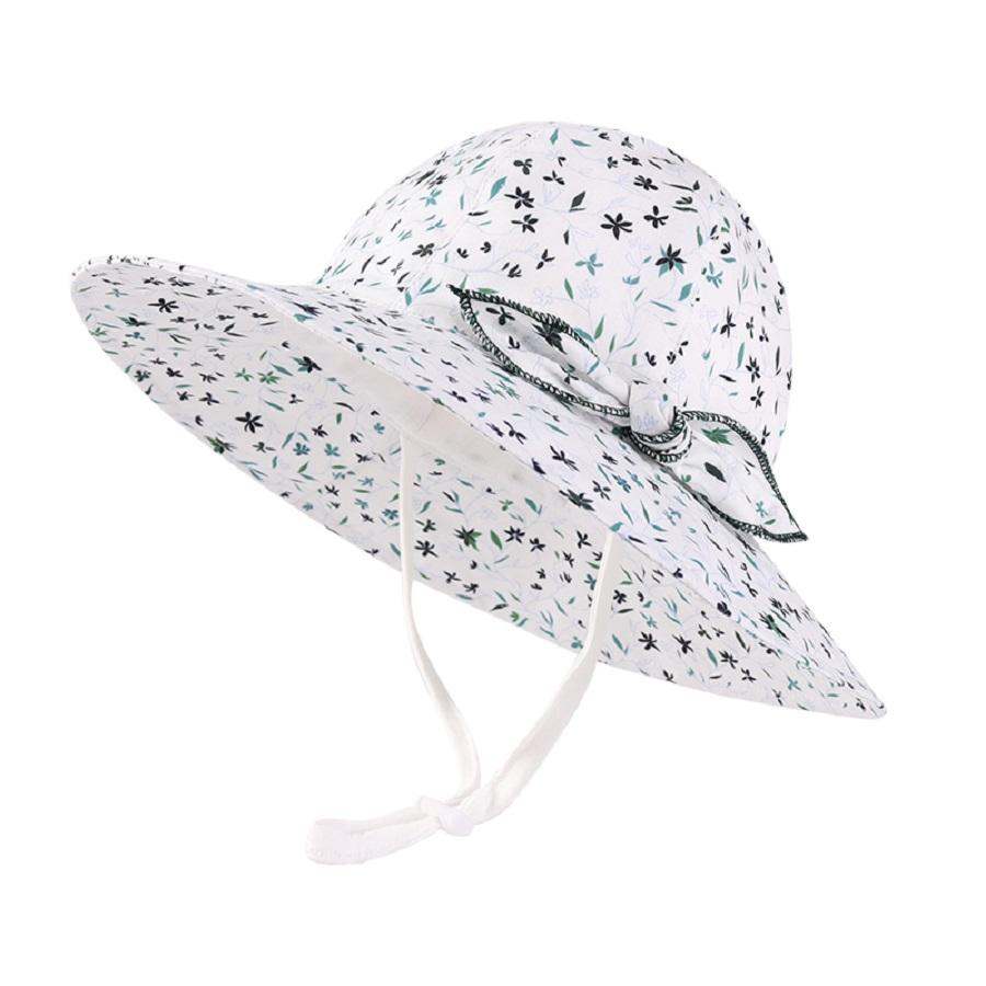 Baby Girl Sun Hat Summer Beach Hats Toddler Infant with Wide Brim Strap Outdoor Bucket Hat