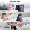 For iPhone 11 Leather Back Cover Compatible with MagSafe JEEHOOD J06 Phone Case with Card Bag RFID Blocking