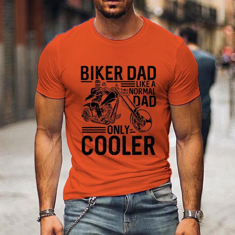 2024 Lustige Designs T-Shirts Biker Papa Nur Cooler Grafik T-Shirts Männer 90er Vintage Kleidung Vatertagsgeschenke Klassisches T-Shirt