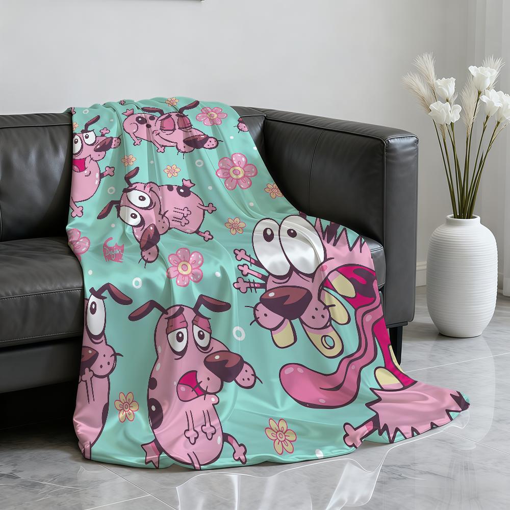 Kawaii Cartone Animato C CORAGGIO T Il C Codardo D Cani Coperta Per Morbida Coperta da Lanciare per Picnic Letto Divano Casa Camera da Letto Calda Confortevole