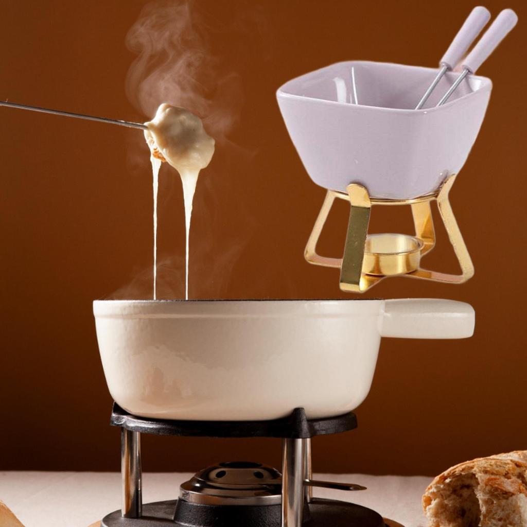 Chocolate Fondue Pot Butter Heater Small Kitchen Appliances Creative Hotpot with 2 Forks