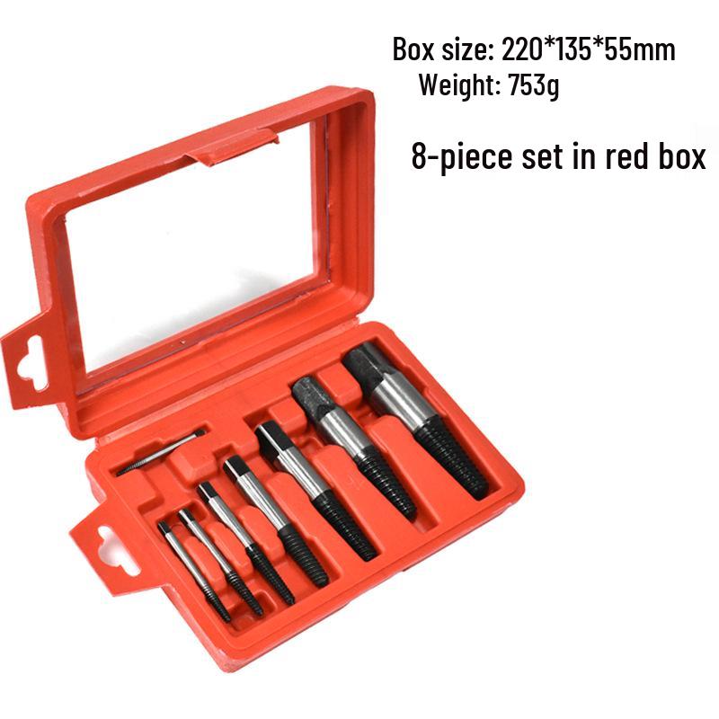 8-Piece Broken Wire & Screw Extractor Tool Set for Stripped Screws and Faucet Valves