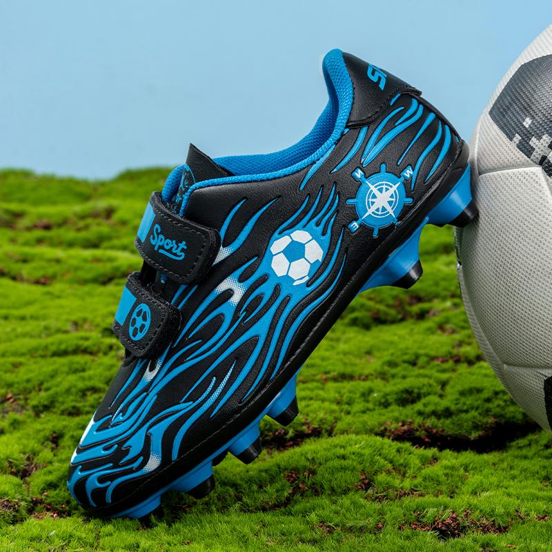 Chuteiras de Futebol para Crianças Tênis de Futebol Atlético Tênis de Futebol para Gramado Sintético Crianças Outdoor Chuteiras para Campo Firme Antiderrapante