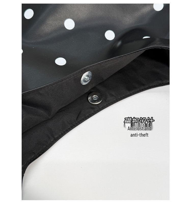 Koreanischer Retro-Schulter-Tote mit Polka Dots: Groß, Modisch, Vielseitig, Schlichtes Design