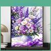 Diy Arrival New 5d Full Circle Diamond Painting "purple Bouquet" Embroidery Cross Stitch Home Decor Gift