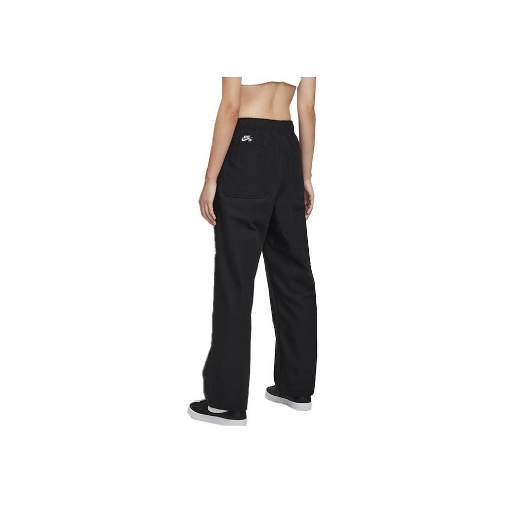 Nike SB Comfortable Soft Solid Color Mid Waist Straight Leg Casual Pants Unisex Bottoms Black FV7350-010