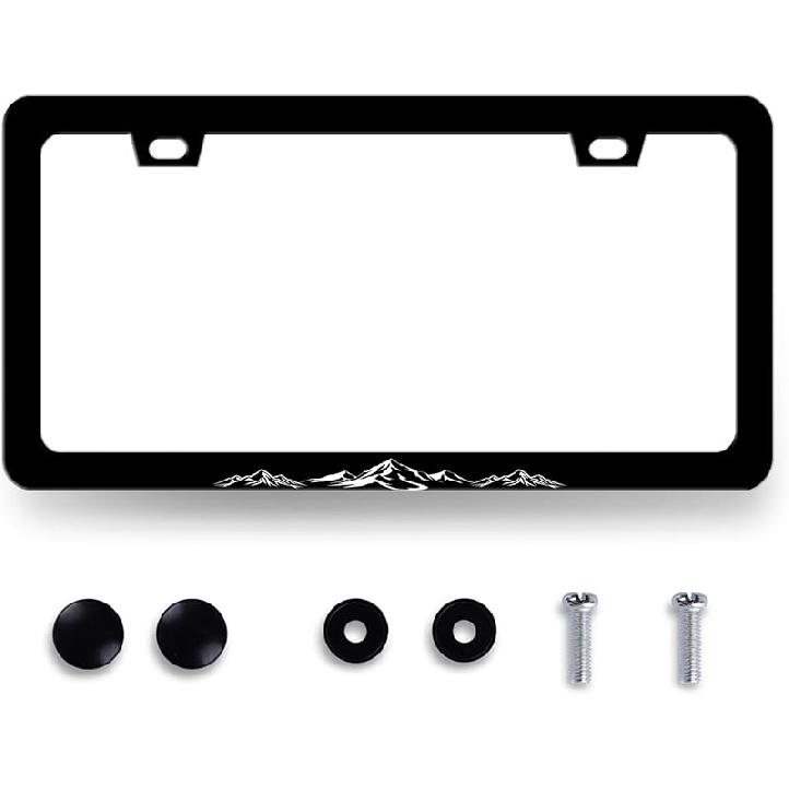 Funny License Plate Frame What‘S Your Favorite Scary Movie License Plate Holder Stainless Steel Auto Parts Blood License Plate Decoration For Men