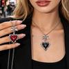 Fashion Bow Heart Pendant Necklace for Women Gothic Red Black Flower Thorn Cross Choker Chains Necklaces Party Charm Jewelry