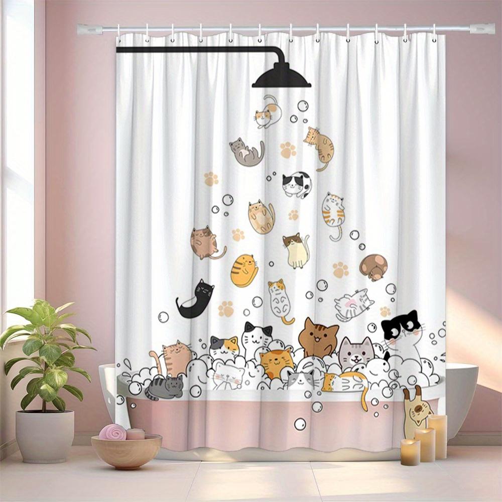 Diverse Style Shower Curtain With Hooks Waterproof Easy Install Easy Clean For Home Hotel Bathtub Decoration
