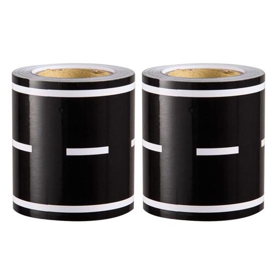 2 Rolls 19.4 Feet Road Bulletin Board Border Self-Adhesive Black Car Track Road Straight Die-Cut Rolled Border Trim for School Classroom Decoration