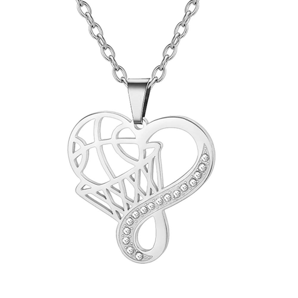 Sports Theme Diamond Necklace Volleyball Tennis Basketball Baseball Jewelry Gift For Athletes And Sports Lovers