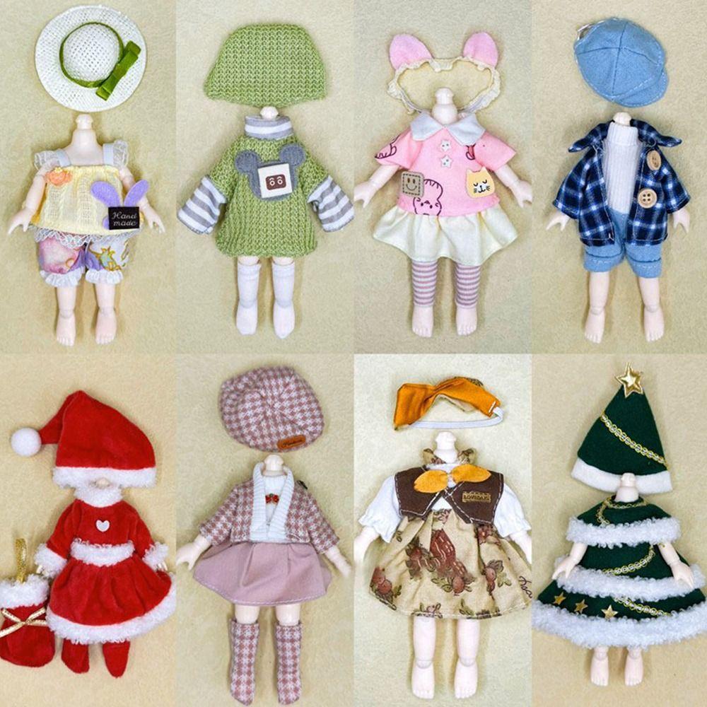 

Children DIY Girls High-end Dress Up 18 Styles T-shirt Pants Doll Skirt 16~17cm Doll/1/8 BJD Doll 19