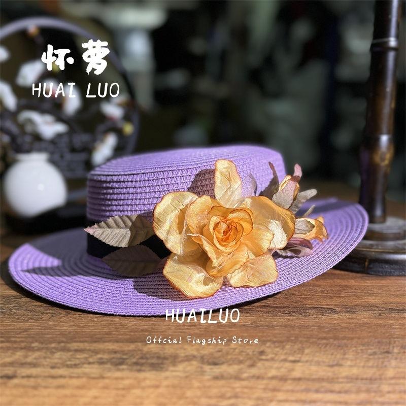 New hand-woven flower vacation beach summer hat sun hat seaside sun protection sun hat
