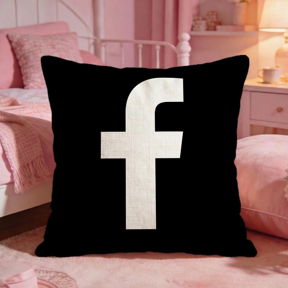 Media Platform Ffacebook Cushion Cover Premium Comfort Reversible Pillow Cove Two in One Design for Any Room Car Interior