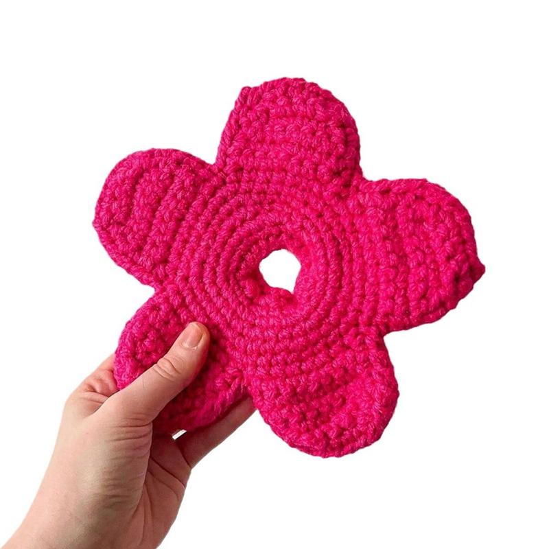 Handmade Weave Fashion Retro Pleated Crochet Scrunchies Headdress New Female Colored Oversized Hair Ties Hair Accessories