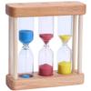 Smiley Hourglass Timer: 3-in-1 Wooden Set with 1, 3, and 5-Minute Sand Timers
