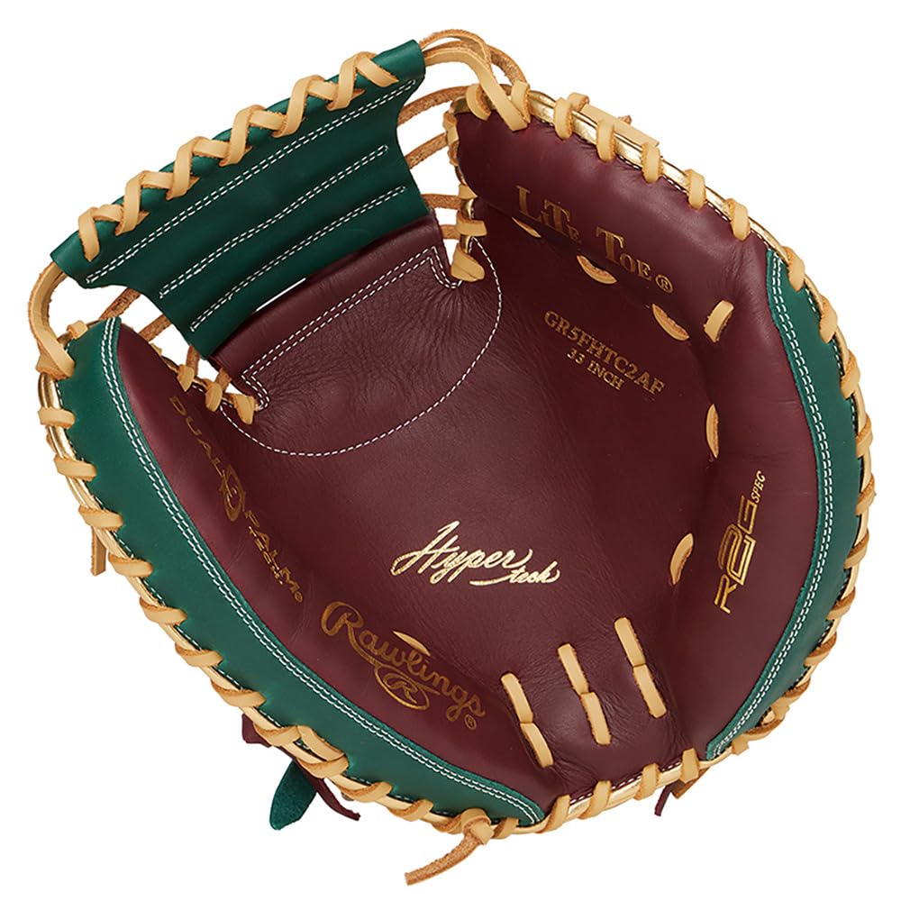 Rawlings Soft Baseball Hyper Tech Color Sync 33 Throw Glove, GR5FHTC2AF, Catcher's Glove, Shelly/D Green, inches, Right-Handed