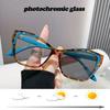 Photochromic Anti Blue Light Glasses Cat Eye Eyewear Women Vintage Blue Light Resistant Eyeglasses Frame Chameleon Spectacles