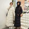 Winter Women Cotton Coat Loose Thicken Warm Lengthen Down Cotton Coat Hooded Long Parkas Plus Size Outwear