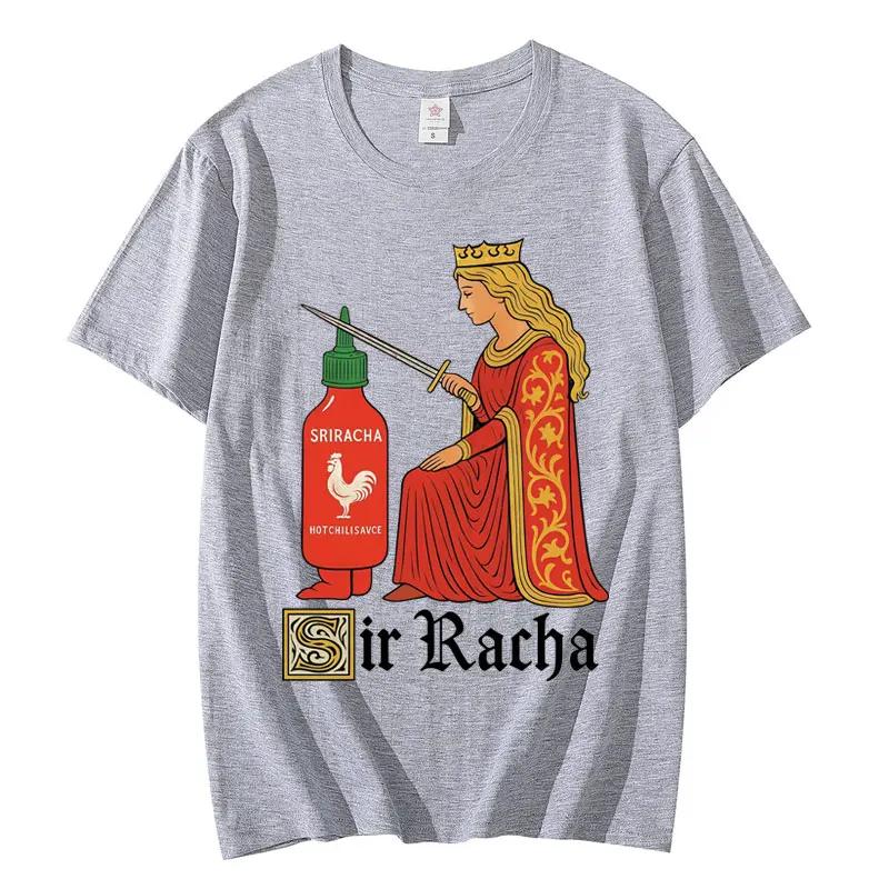 Herren Chili-Soße lustiges Meme Muster bedruckt Y2k modisches kurzärmeliges hochwertiges 100% Baumwolle lockeres Oberteil