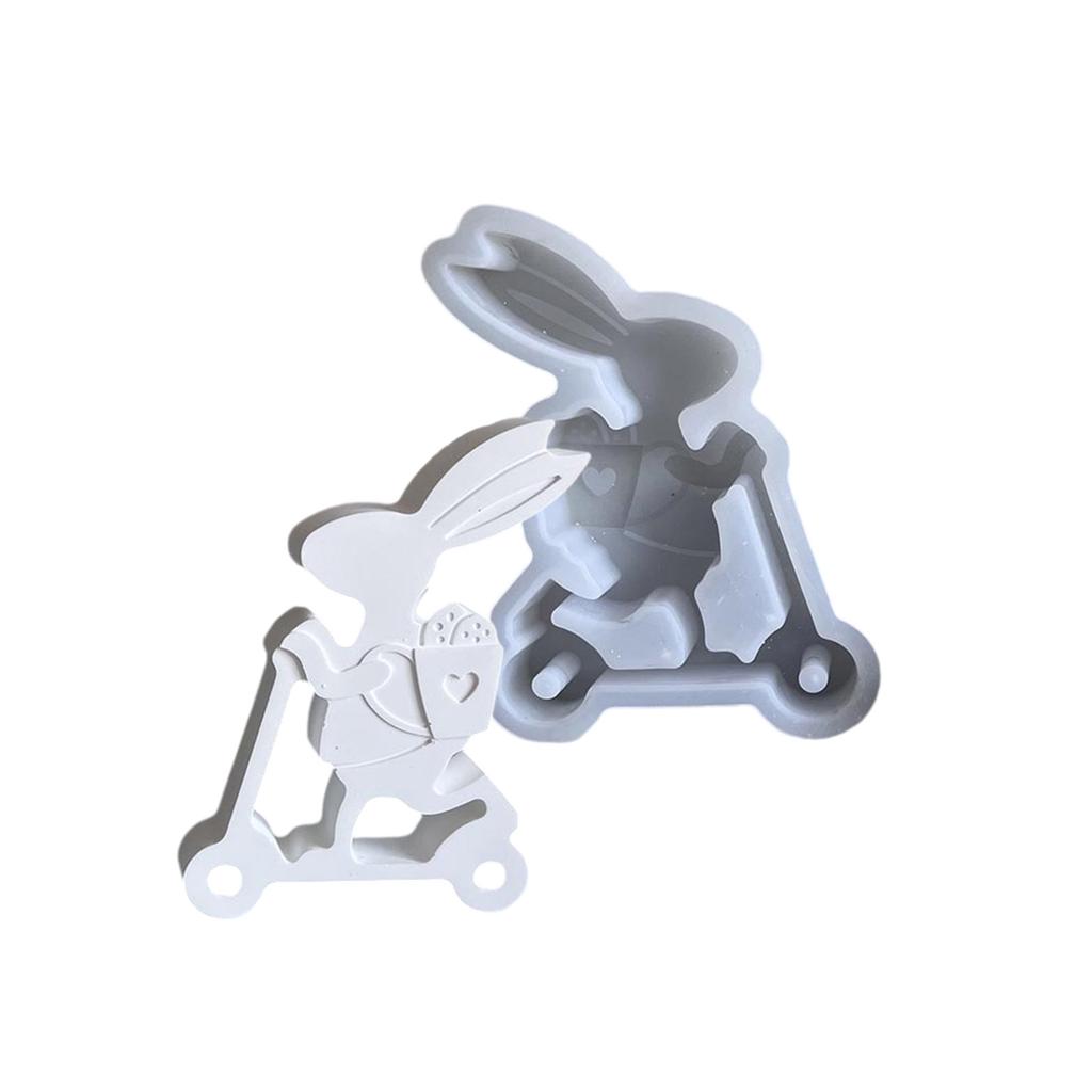 Ostern Thema Ornamentform Flexible Silikonform für Kaninchenfigur Dekoration Gipsform Schmuckherstellungsbedarf