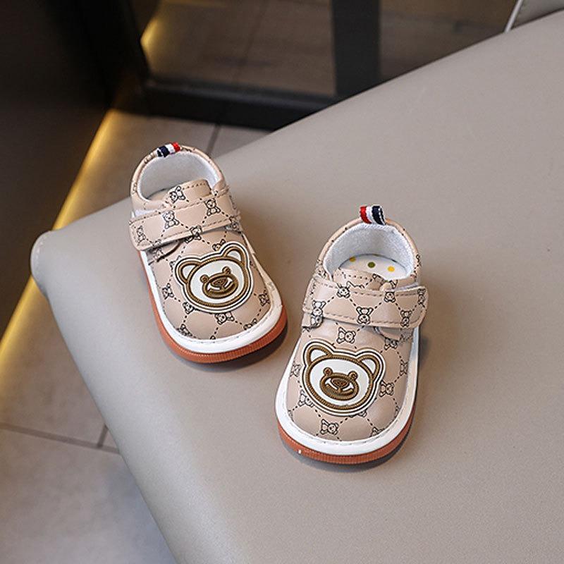 Comfortable Soft New Arrival Baby Shoes Soft-Soled First Walkers with Squeaker for 0-2 Years Old Unisex Toddlers