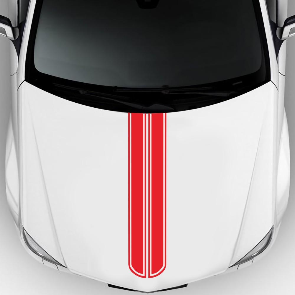 Pegatinas de rayas simples a la moda para decorar el capó, deporte de Motor, carreras, piezas de automóvil divertidas y creativas