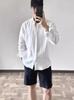 Men's High-End Cotton Linen Crinkled Shirt - Loose, Breathable, Long Sleeve, Sun Protection, Casual Versatile Top