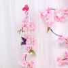 Silk Artificial Flower Vine Cherry Blossom Rattan Wall Hanging Decoration Fake Flower Plant Ivy Garland Wedding Arch Home Decor