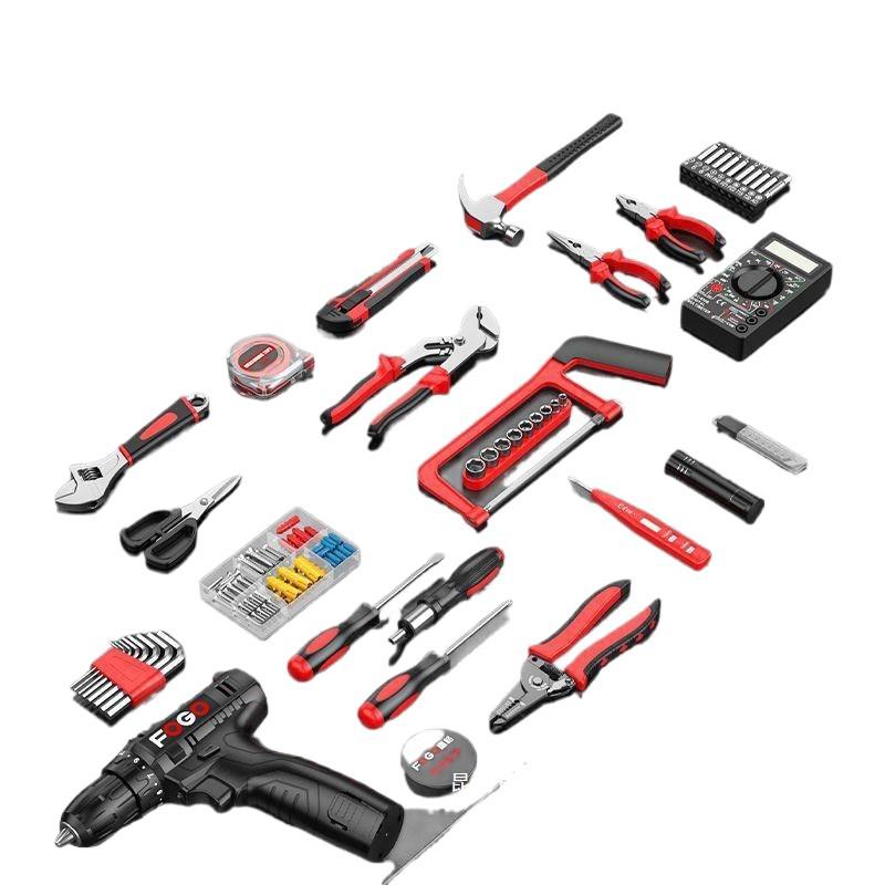 Multifunctional Household Tool Box Set with Electric Drill for Family, Car, and Electrician Repairs