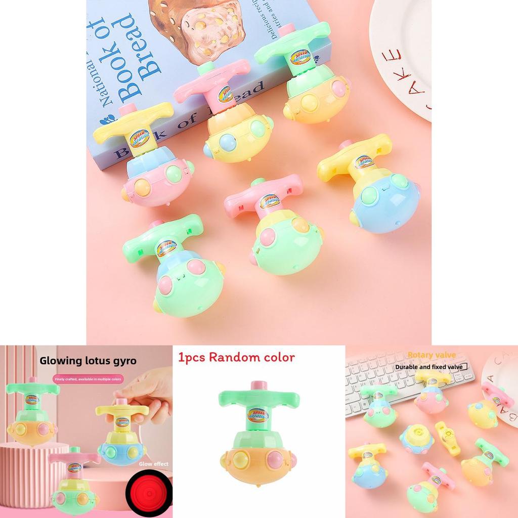 Candy Colored Press Type Rotating Gyroscope With Lighting Function Children Toy For Kids And Students