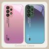 Gradient solid color For Samsung Galaxy S23 U ltra 24 Plus S20 21 FE S25 Ultra A70 A72 73 51 52 53 Tempered Glass Phone Case