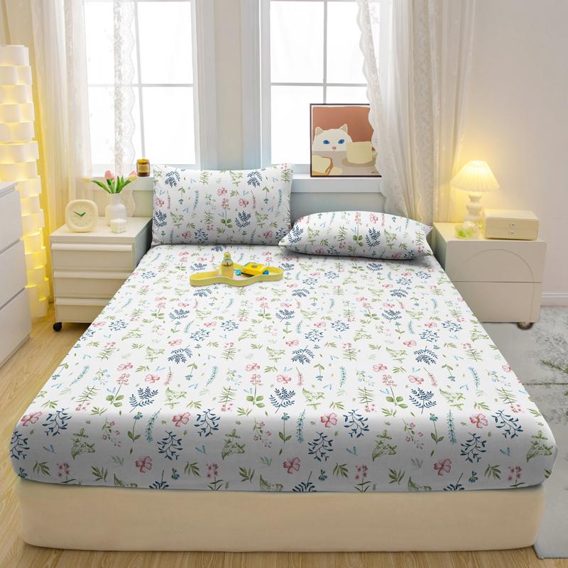 

Простой современный 3-предметный матовый комплект простыней из трех частей с растительным и цветочным узором, Набор печатного постельного белья для спальни, Постельные принадлежности 90x200cm