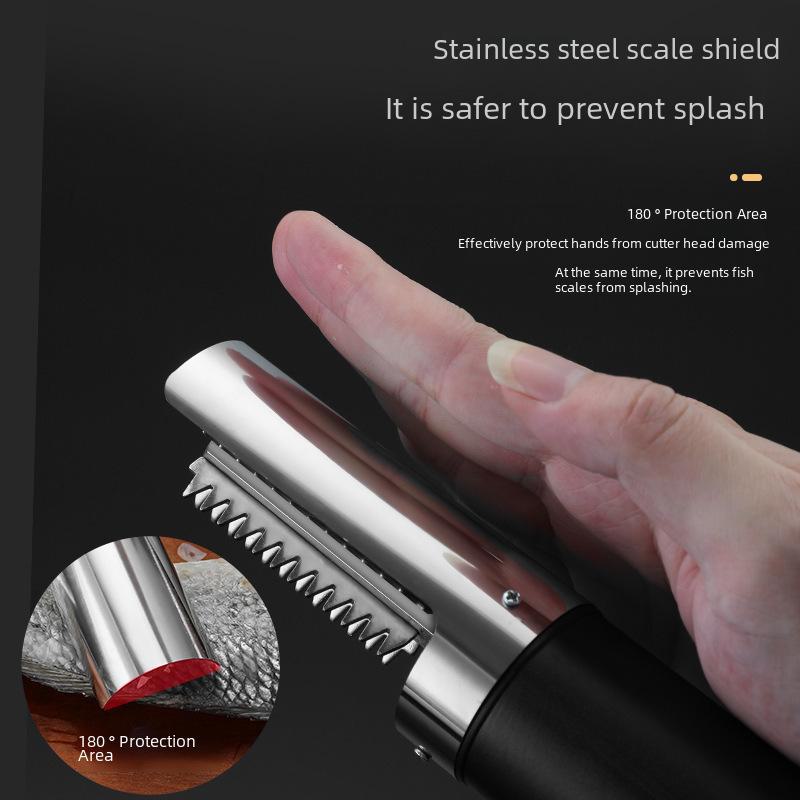 Rechargeable Handheld Electric Fish Scale Scraper - Automatic Fish Killing and Descaling Device for Home and Commercial Use