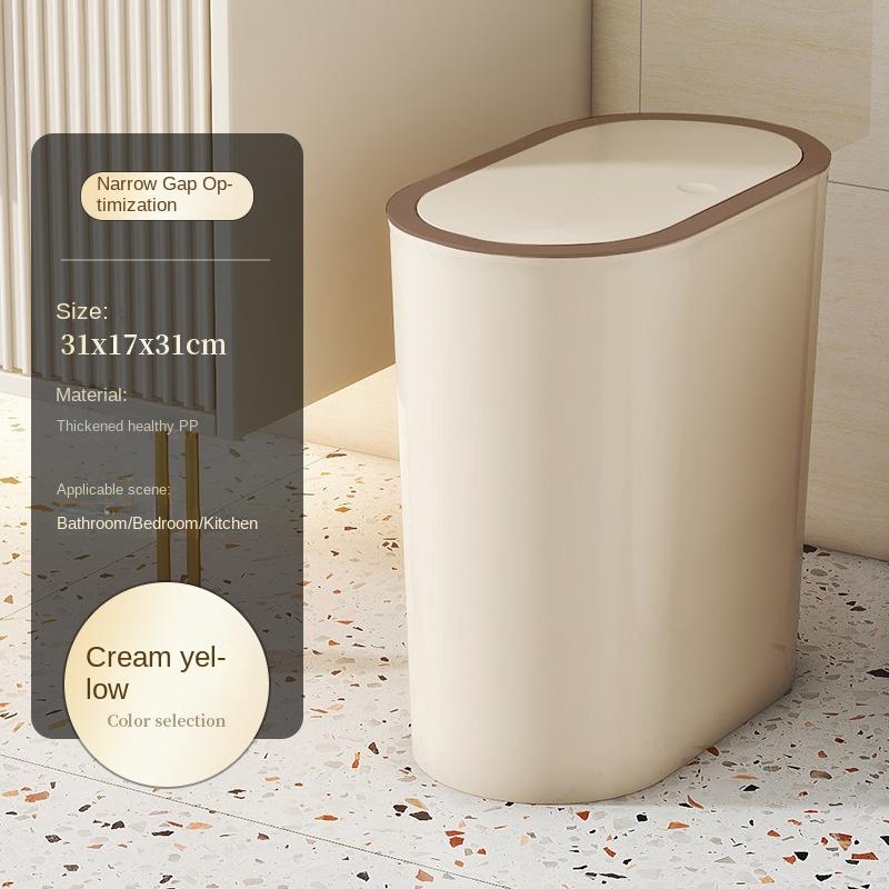 Trash Can Household Large-sized High-looking Trash Can Bathroom Deodorant Large-capacity Slotted Trash Can