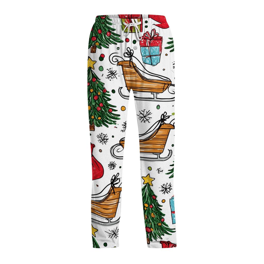 Men's Christmas Print Pajama Pants for Casual Lounging and Sleep