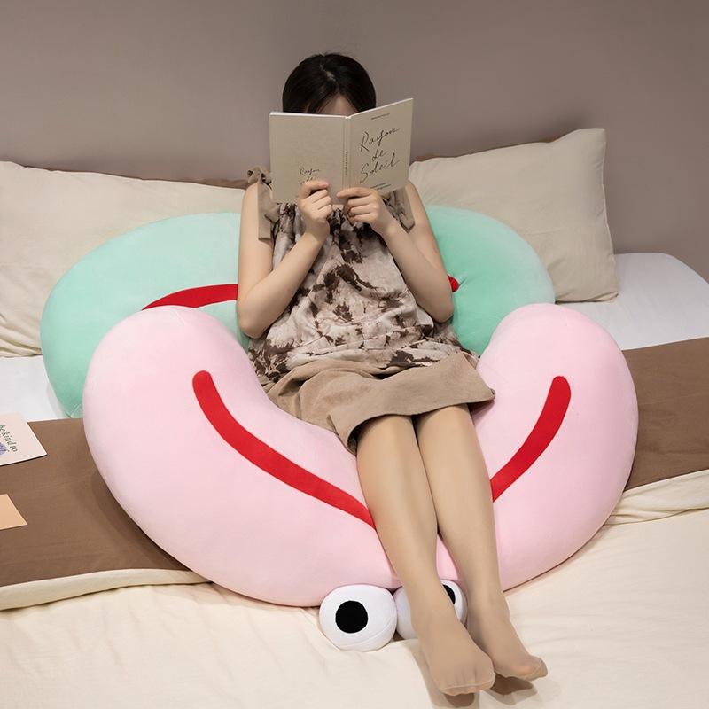Kreatives großes Auge geschwungenes Kissen Mädchen schlafen im Bett mit Beinen lang Kissen lustige Sofa Kissen Dekoration