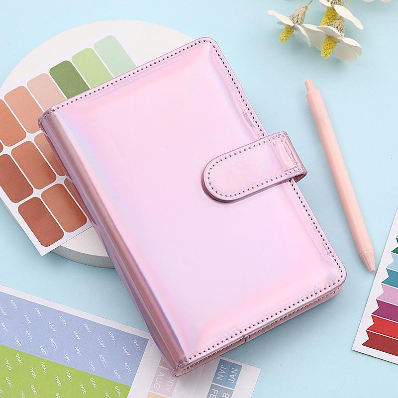 Colorful A6 PU Leather Macaron Budget & Account Book - Multi-functional Cash Diary & Storage Planner