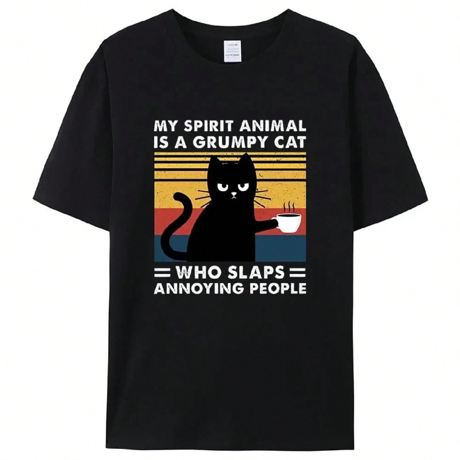 Black Cat Christmas Fairy Lights And Santa Claus Hat T-Shirt S разноцветный