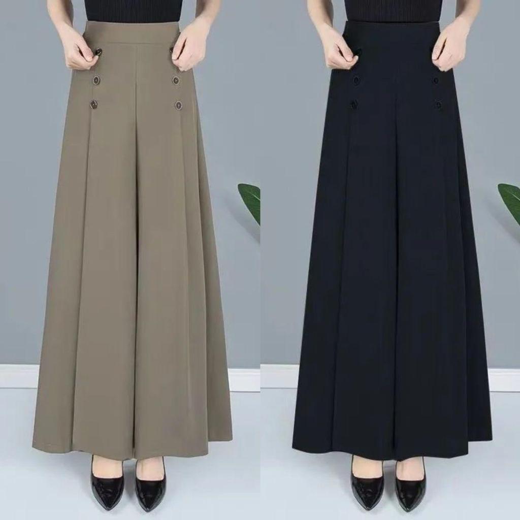 BOGO Summer Drapey Skirt Pants - New Chinese Style, Lightweight, Large & Plus Size Women's Casual Slimming Trousers