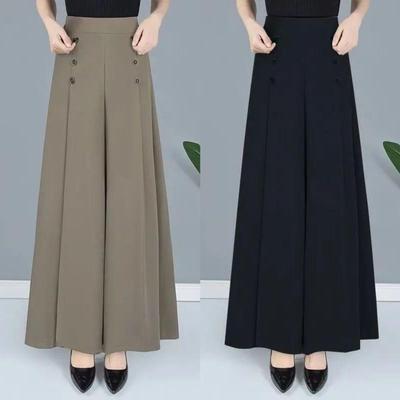 BOGO Summer Drapey Skirt Pants - New Chinese Style, Lightweight, Large & Plus Size Women's Casual Slimming Trousers