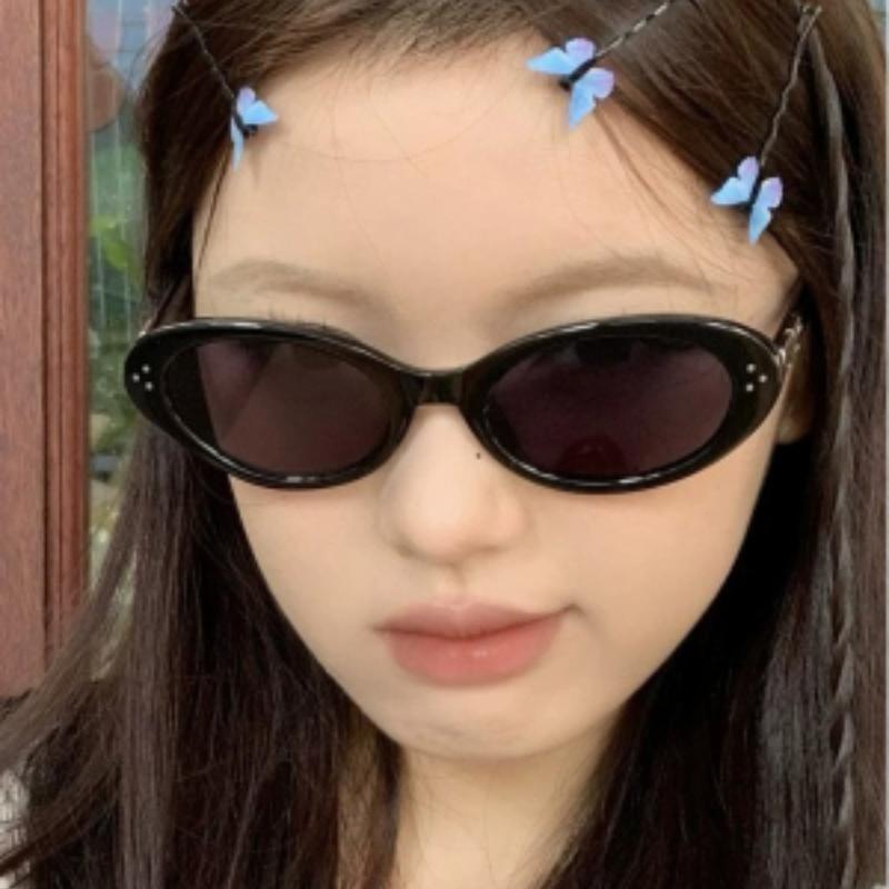 2PACK Vintage Oval Sunglasses Women Luxury Brand Designer Small Oval Glasses Retro Black Glasses Ladies Goggle UV400 Shades