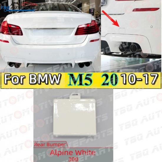 Alpine White Rear Bumper Tow Hook Cover For BMW M5 Series 2010-17 F10 F11 LCI