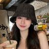 Hat Female Spring and Autumn Pleated Bucket Hat Female Face Small Versatile Plain Color Bucket Hat Tide