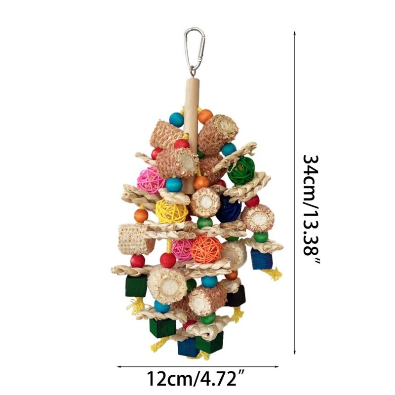 Bird Toy Parrots Chewing Toy Birdcage Block Tearing BiteToy Small Medium Birds Cage Wooden Puzzle for Lovebirds Conures