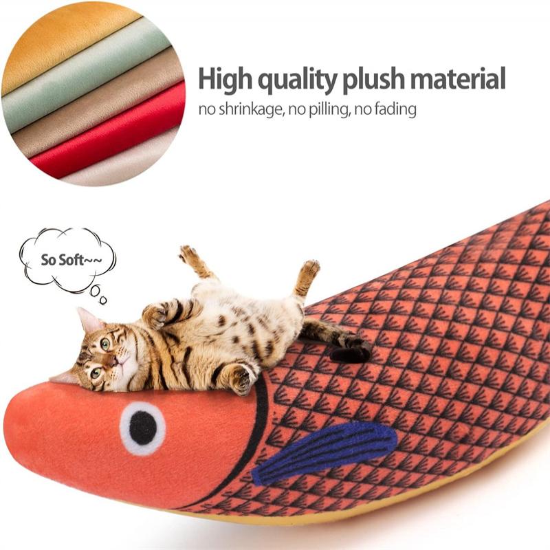 Brinquedo para gatos Catnip 3D Simulação Peixe Peixe Dourado Brinquedos para gatinhos Pillowfish Interativo Som Gato Mastigação Mordida Brinquedos de pelúcia Suprimentos para gatos