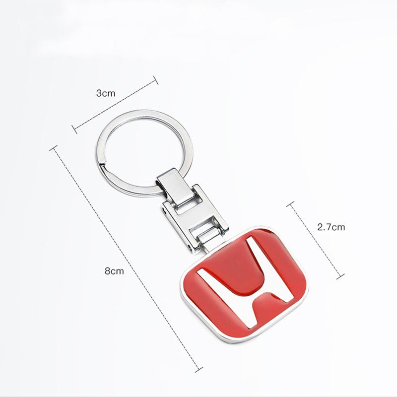 1PCS Honda Car Keychain 3D Metal H Logo Key Ring for Honda Civic Fit Jazz Accord Pilot CRV Odyssey Passport City Shuttle HRV CB0