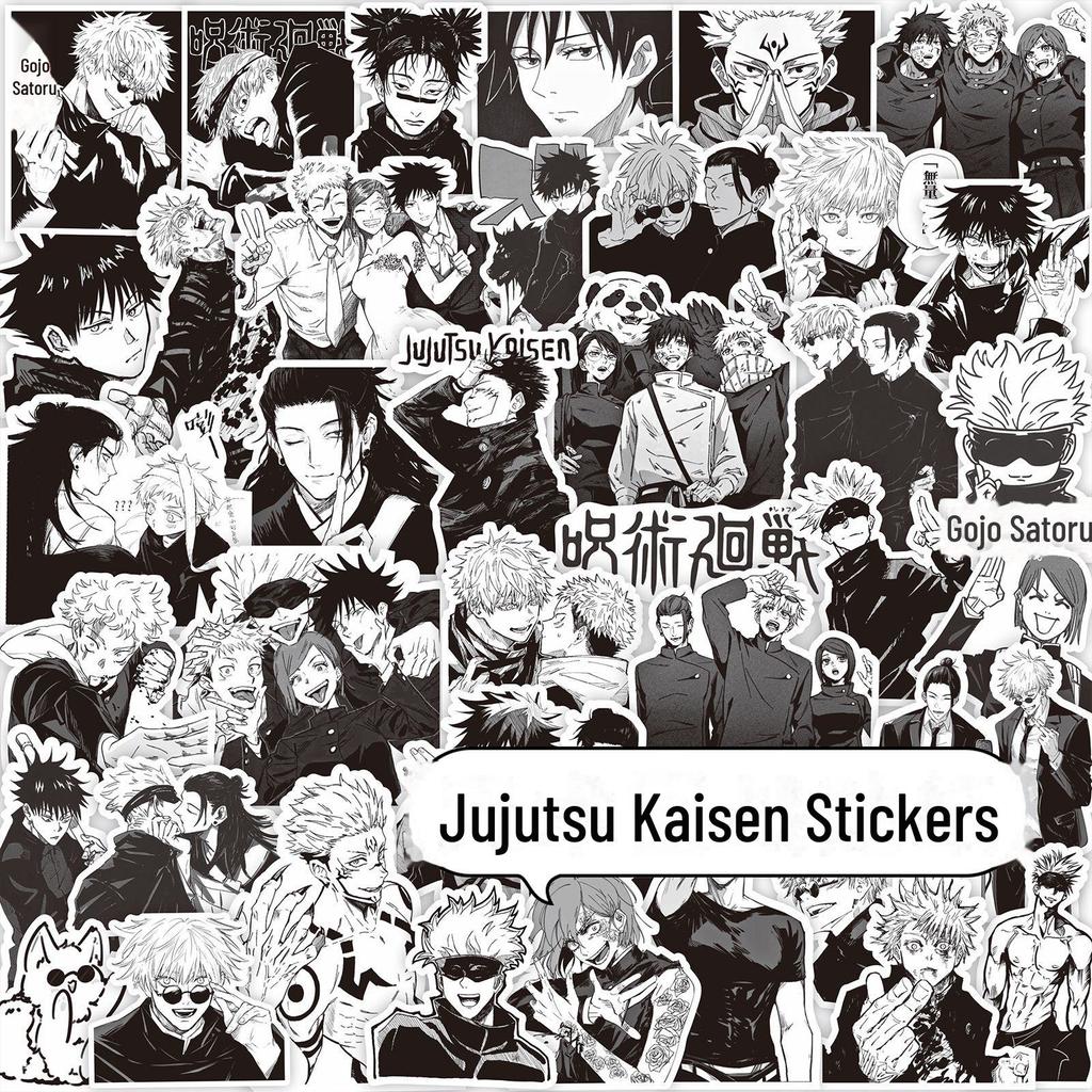 Gojo Satoru Jujutsu Kaisen Stickers for Mobile, Notebook, Anime Decor. Black and White Collage Design.
